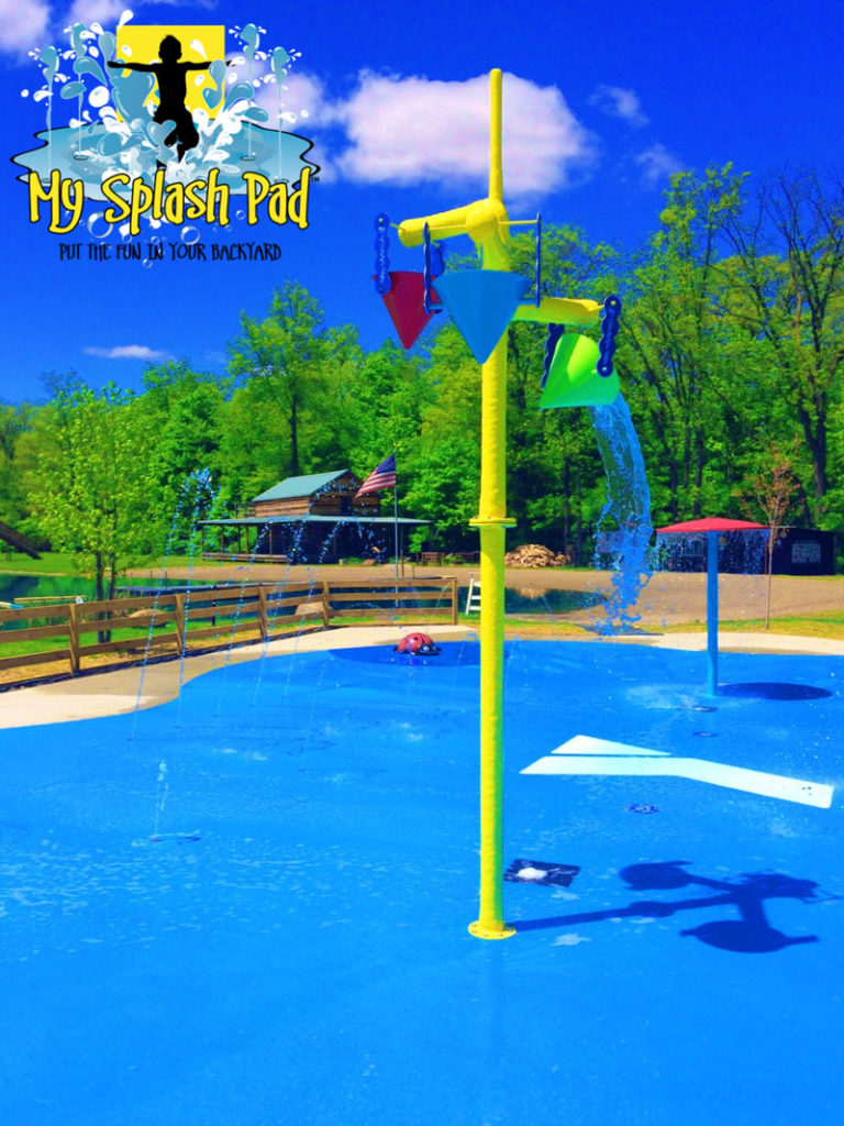 My Splash Pad Triple Bucket Dump water play feature park aquatic playground play area Ohio splashpad Equipment manufacturer