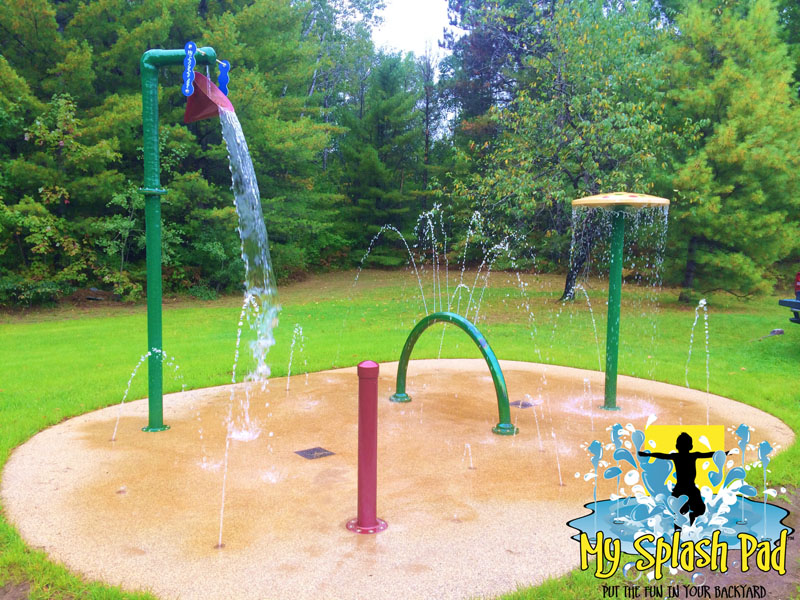 My Splash Pad water park installer for MI Michigan spray ground play area Arch