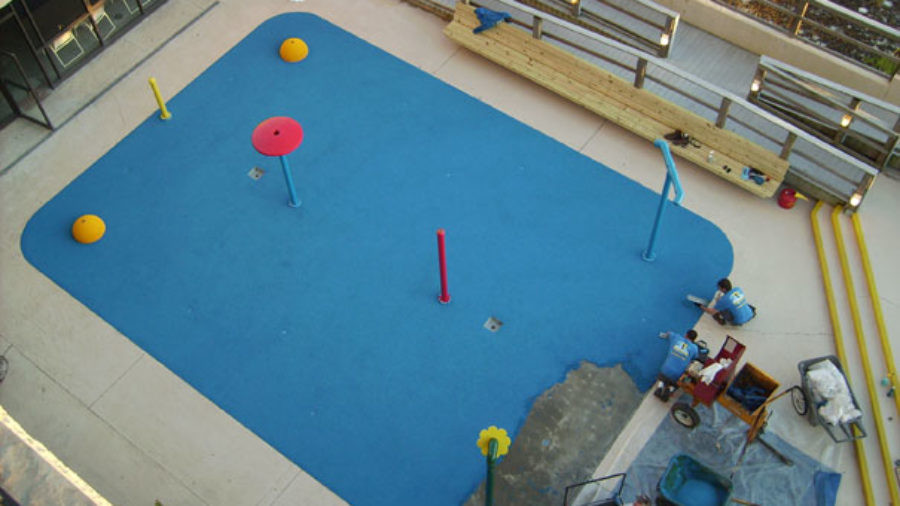 A Beachfront Splash Pad with Water Play Features