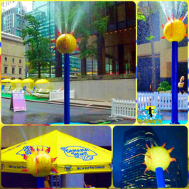 My Splash Pad Banana Boat Sun Screen portable splashpad for NYC Park Ave block party