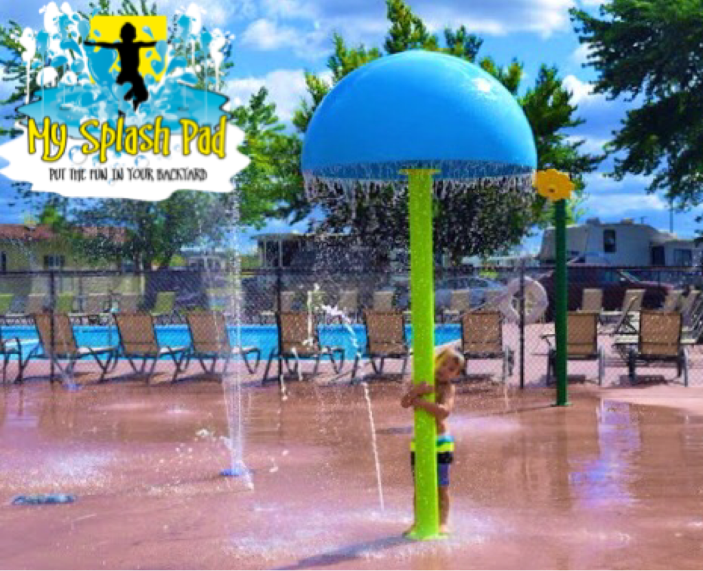 My Splash Pad Commercial water park manufacturer installer Huggy Bear Campground spray splashpad pads
