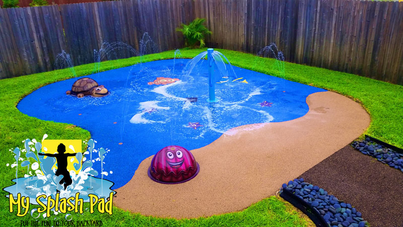 My Splash Pad Finding Nemo splashpad Dory Nemo  backyard water park spray fountain ground