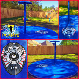 My Splash Pad Give Back Program Madisonville LA Louisiana splashpad police officer backard water park installer