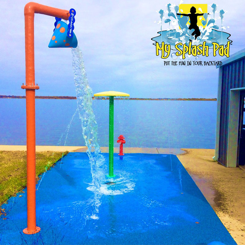 My Splash Pad Lake Bob Sandlin Texas TX water park splashpad installer aquatic play area spray fountain