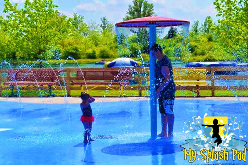 My Splash Pad Large Umbrella water play above ground feature for splashpad park playground spray ground installer manufacturer equipment