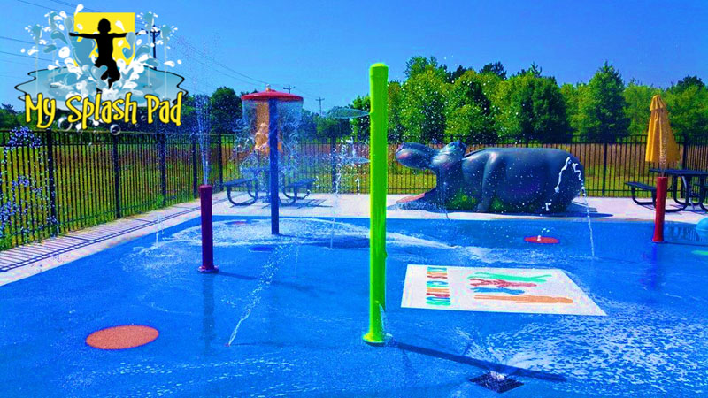 My Splash Pad North Carolina Daycare Preschool splashpad water park spray play area aquatic playground commercial installer