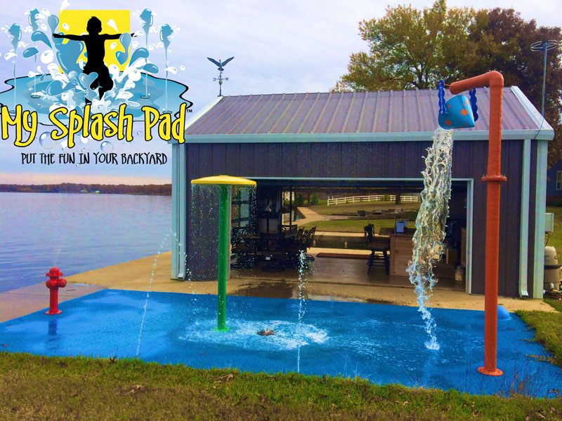 My Splash Pad Pittsburg Texas TX residential home backyard splashpad installer water park spray ground fountain playground