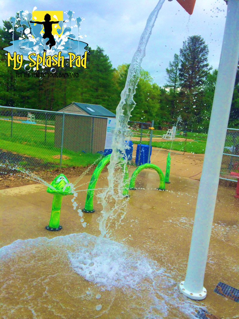 My Splash Pad Triple Bucket Snake Erie PA water park YMCA splashpad water park installer