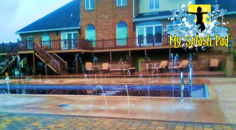 My Splash Pad WV West Virginia home residential splashpad pads backyard water park spray fountain ground aquatic playground