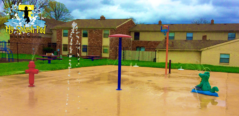 My Splash Pad Wake Robin Apartment Complex Columbus Ohio splashpad water park playground installer manufacturer