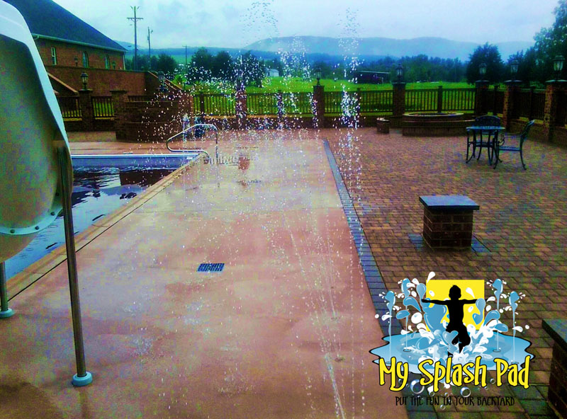 My Splash Pad West Virginia WV  residential swimming pool splashpad installer manufacturer water play area aquatic