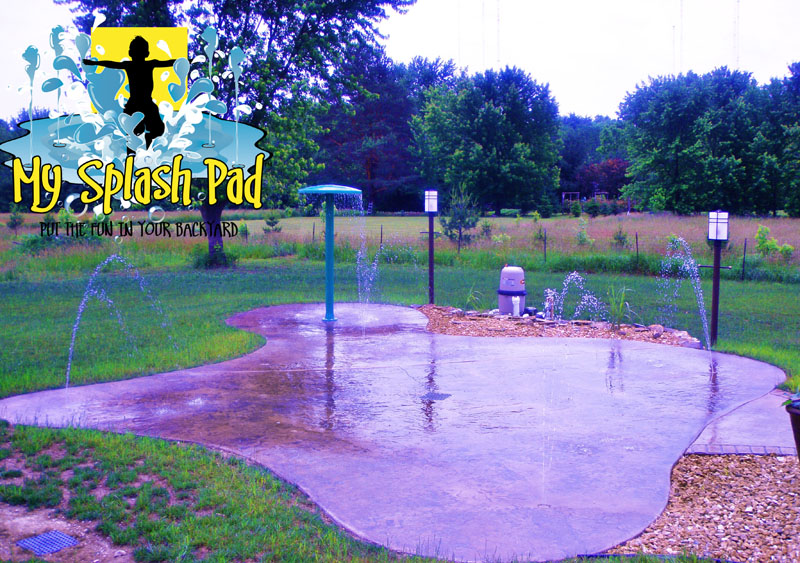 My Splash Pad home residential backyard splashpad pads water park parks spray ground fountain zone installer Ohio OH