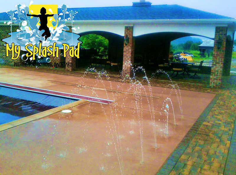 My Splash Pad home splashpad installer residential backyard water play park installer West Virginia WV spray zone fountain