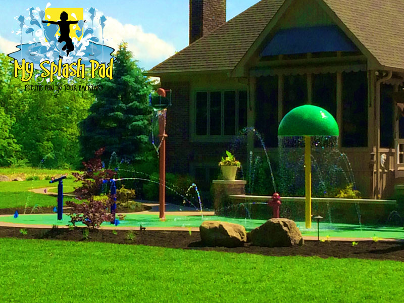My Splash Pad residential backyard splashpad installer home spray water park equipment manufacturer ground aquatic playground play area