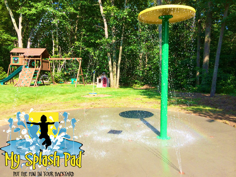 My Splash Pad water park for backyard installer in New York NY spray ground fountain play toys