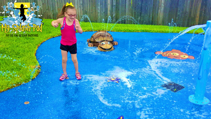 My Splash Pad water park installer Texas spray fountain ground backyard splashpad