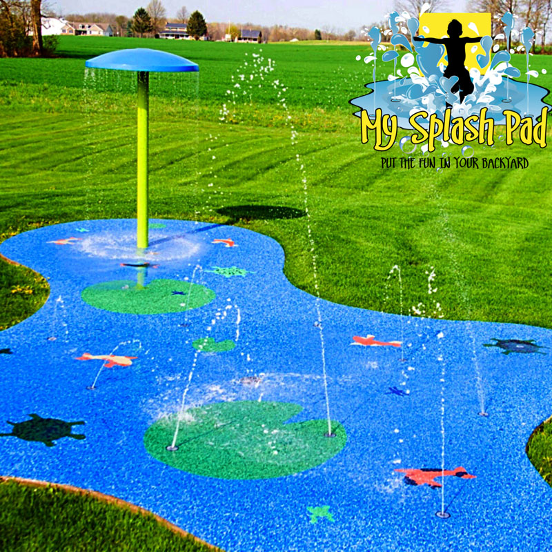 My Splash Pad water park installer for backyard Ohio OH aquatic play area residential home