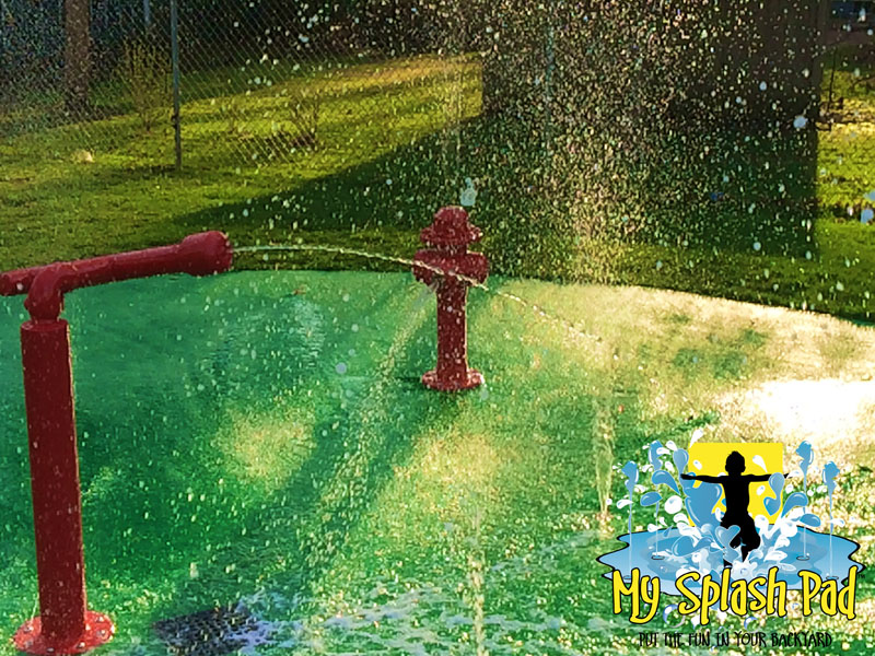My Splash Pad water park installer for your home USA Made In America splashpad pads parks fire hydrant