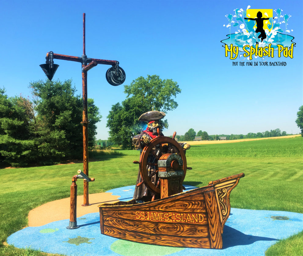 My Splash Pad Pirate at Ships Helm Water Play Features