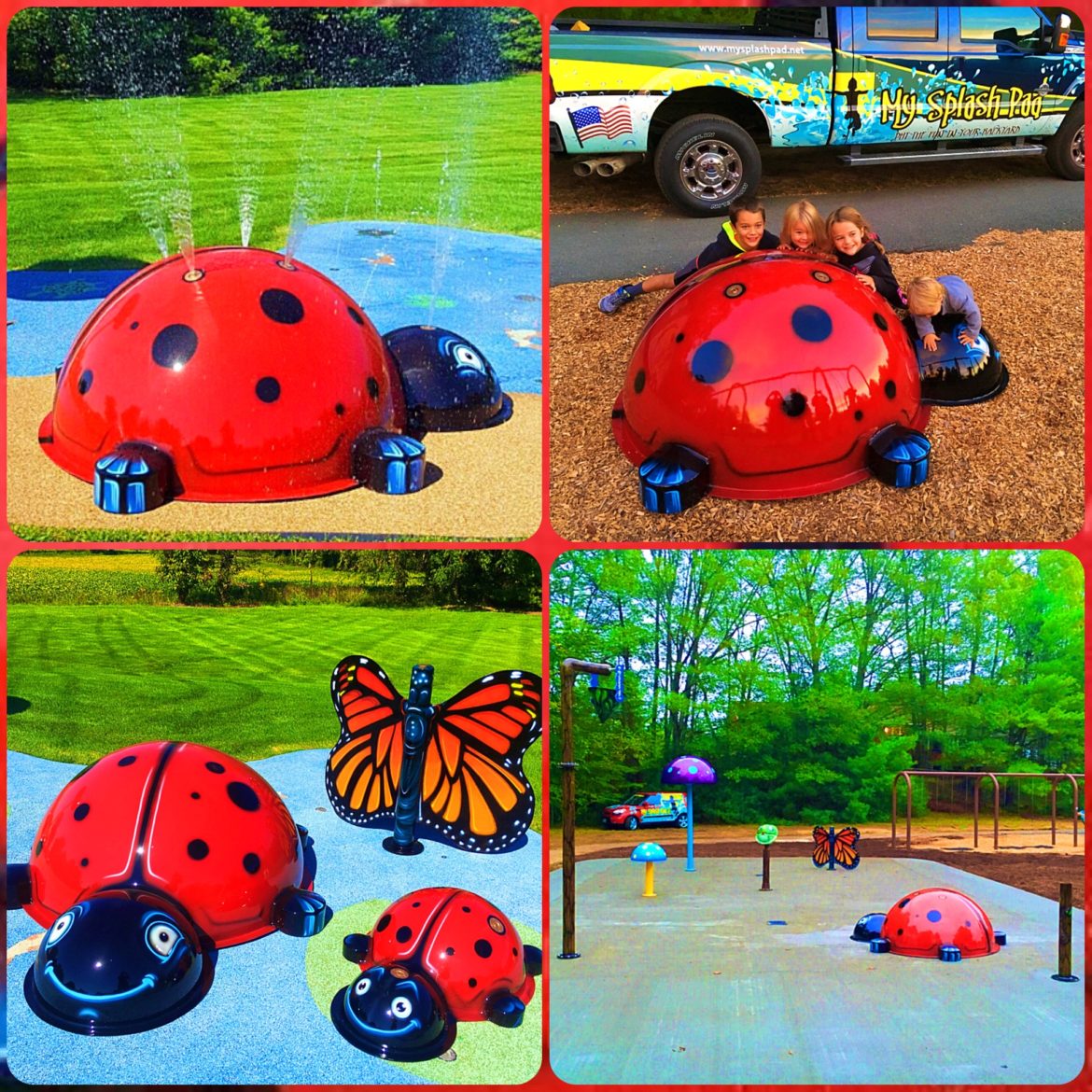 My Splash Pad Large Ladybug Water Play Features