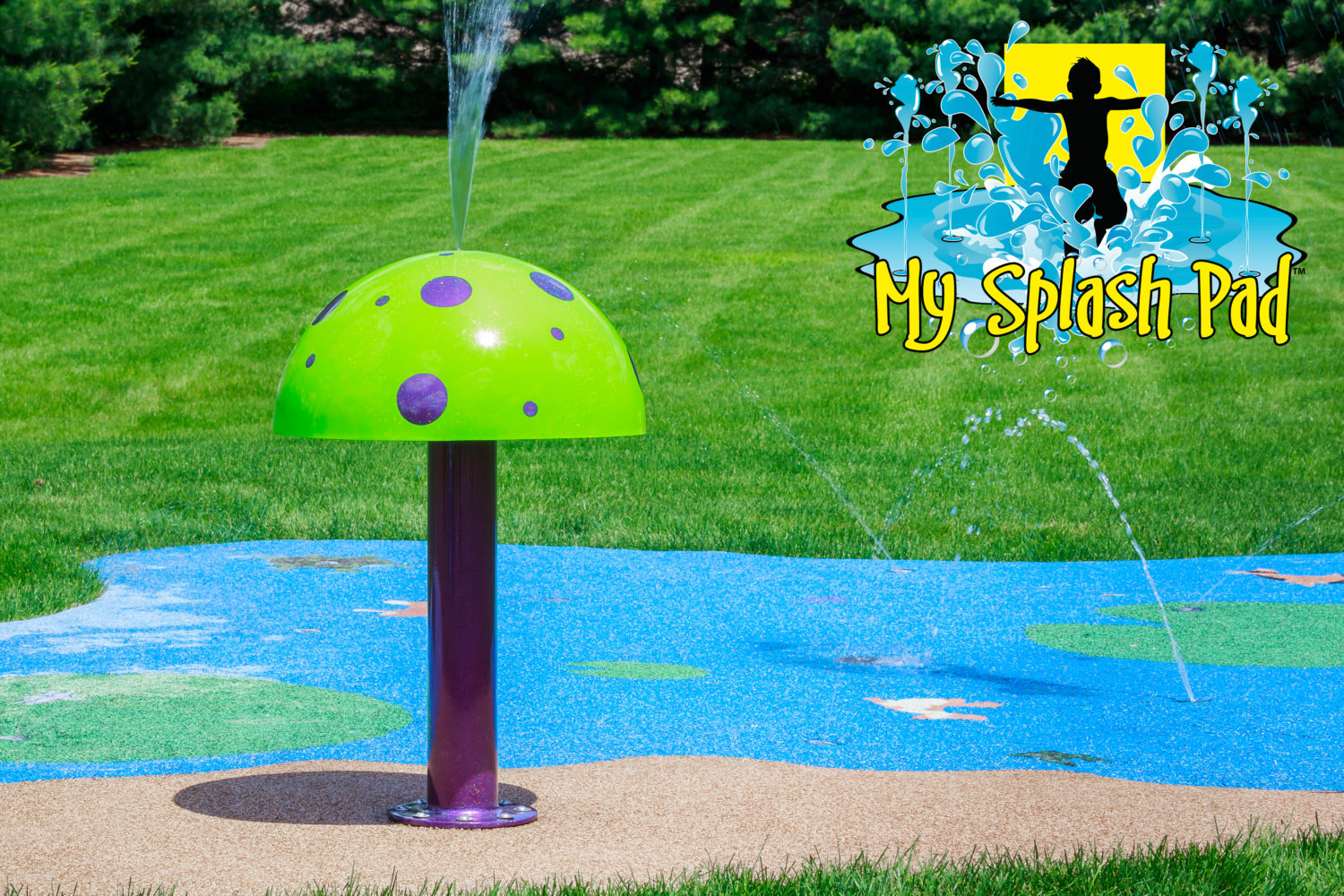 24” Mini Mushroom Water Play Features By My Splash Pad