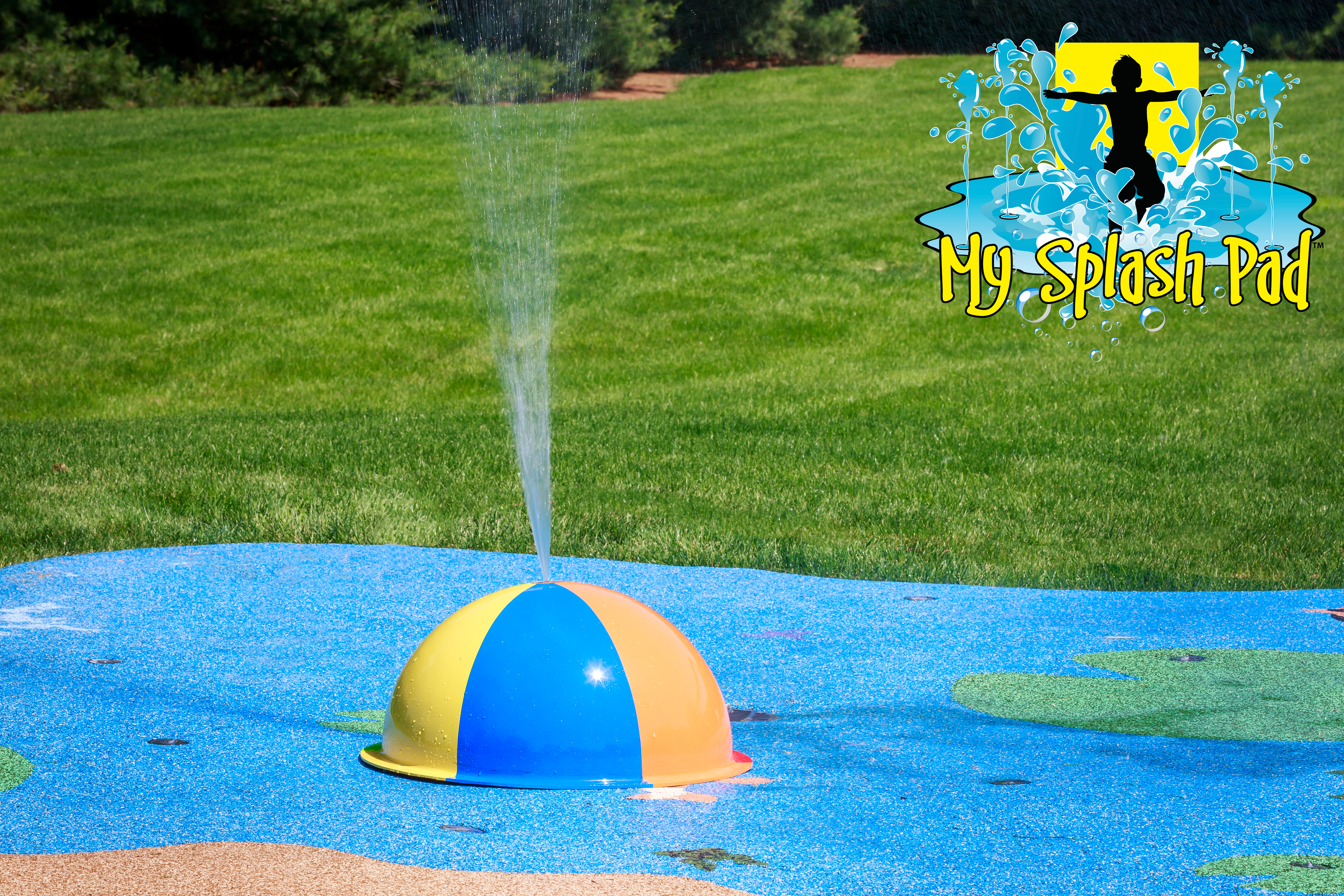My Splash Pad Beach Ball Spray Bump Water Play Features