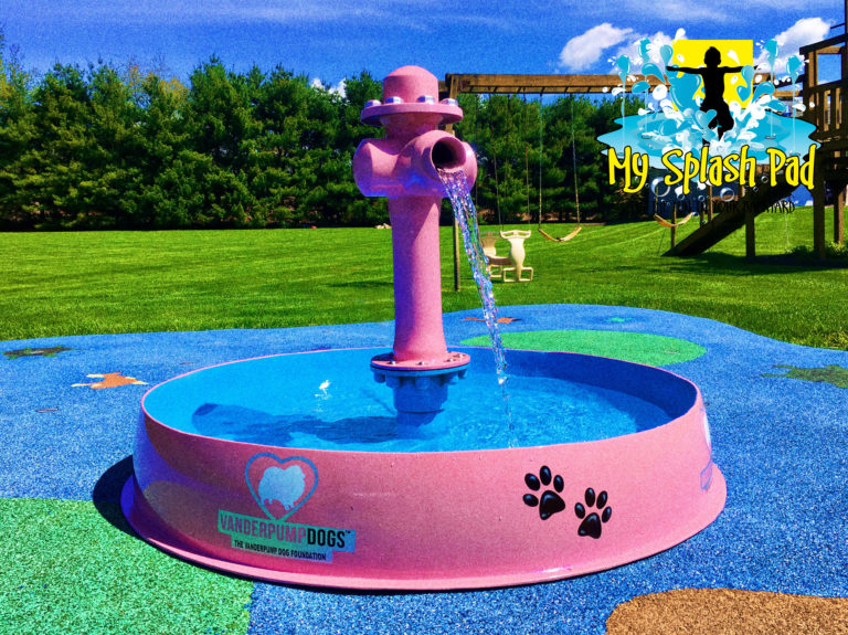 My Splash Pad Dog Bowl with Hydrant Water Play Features