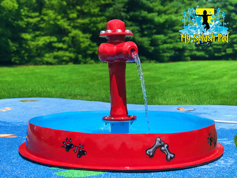 My Splash Pad Dog Bowl with Hydrant Water Play Features