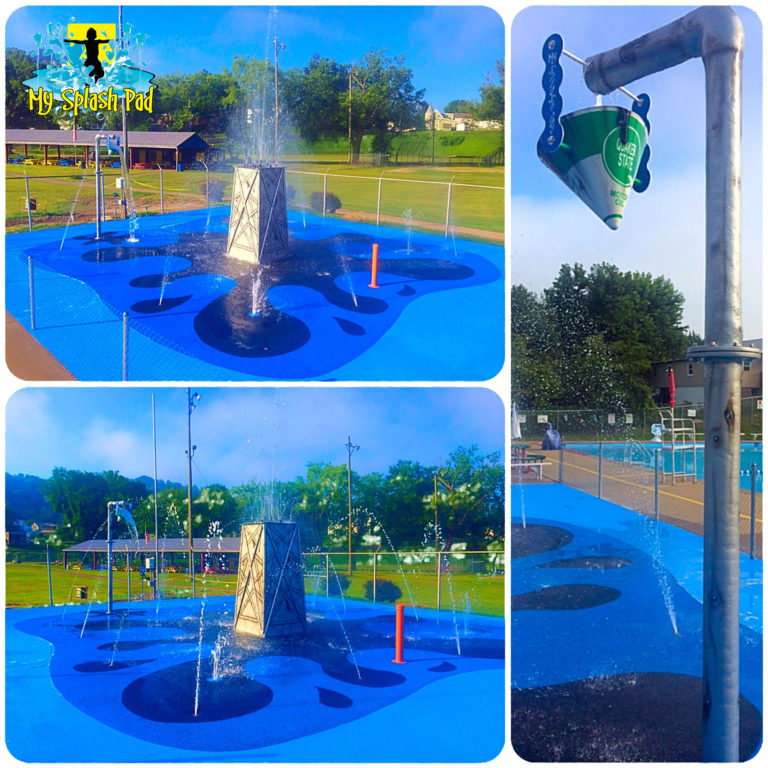Sistersville, Wv. Quaker State Oil Rig Derrick Custom Water Park Feature Manufactured & Installed By My Splash Pad