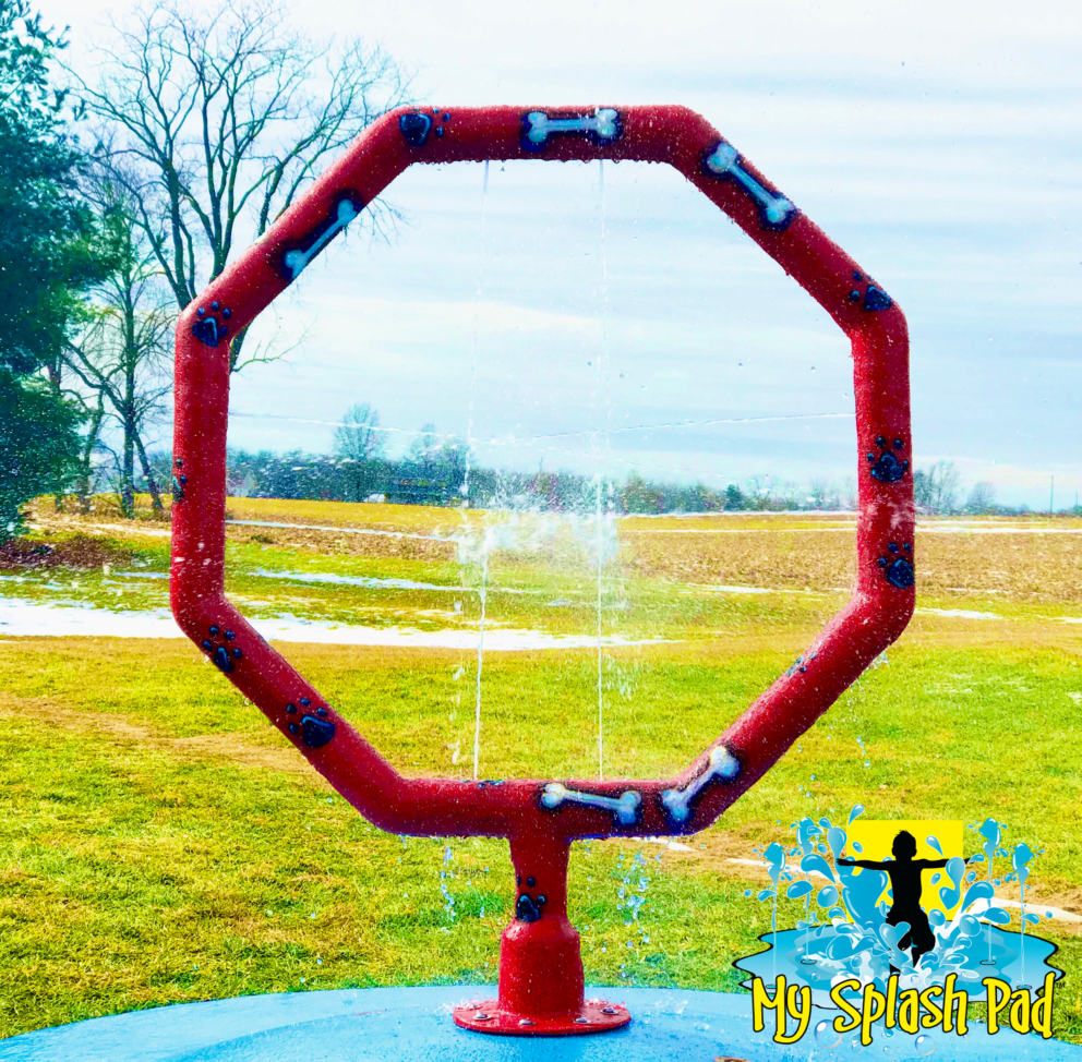 Dog Water Park Jump Hoop Manufactured & Installed By My Splash Pad