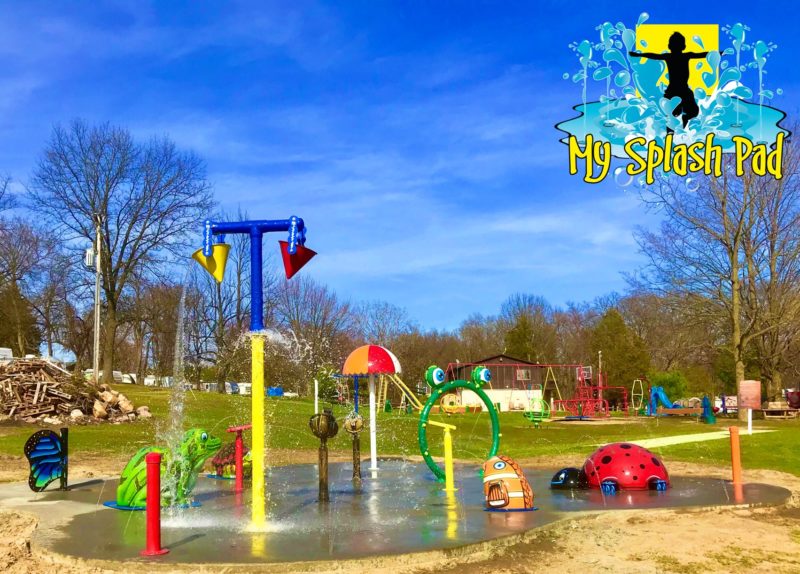 My Splash Pad Critter Water Cannons Fish water play features children splashpad campground RV resort Taylor Beach Howell Michigan made in America