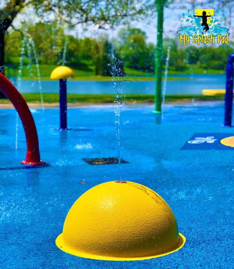 My Splash Pad Spray Bump Water Play Feature children splashpad mini mushroom aquatic fun manufacturer installer park made in America USA