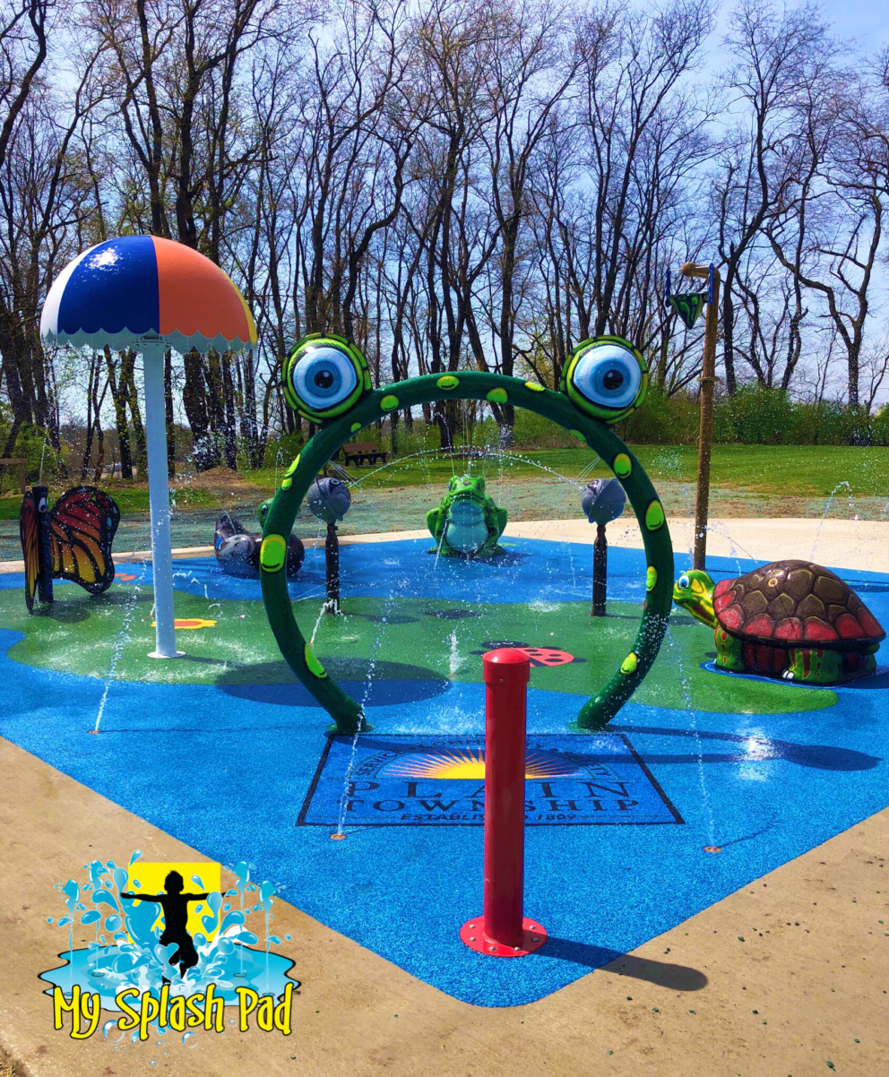 My_Splash_Pad_playground_water_park_splashpad_pads_frog_hoop_bollard_safety_surface_turtle_beach_umbrella_aquatic_fun_Plain_Township_Ohio