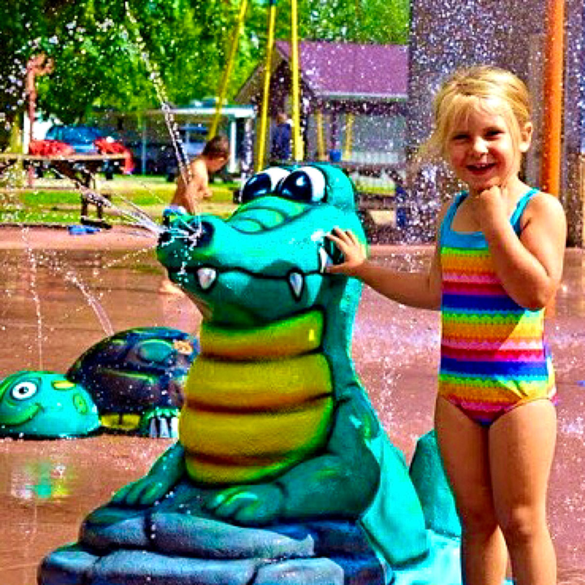 My Splash Pad Gator Water Play Features