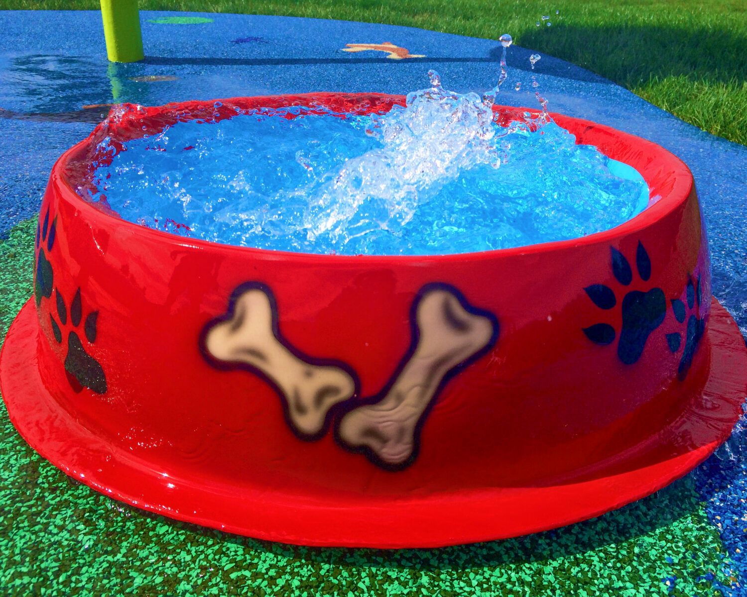 My Splash Pad Dog Bowl Water Play Features