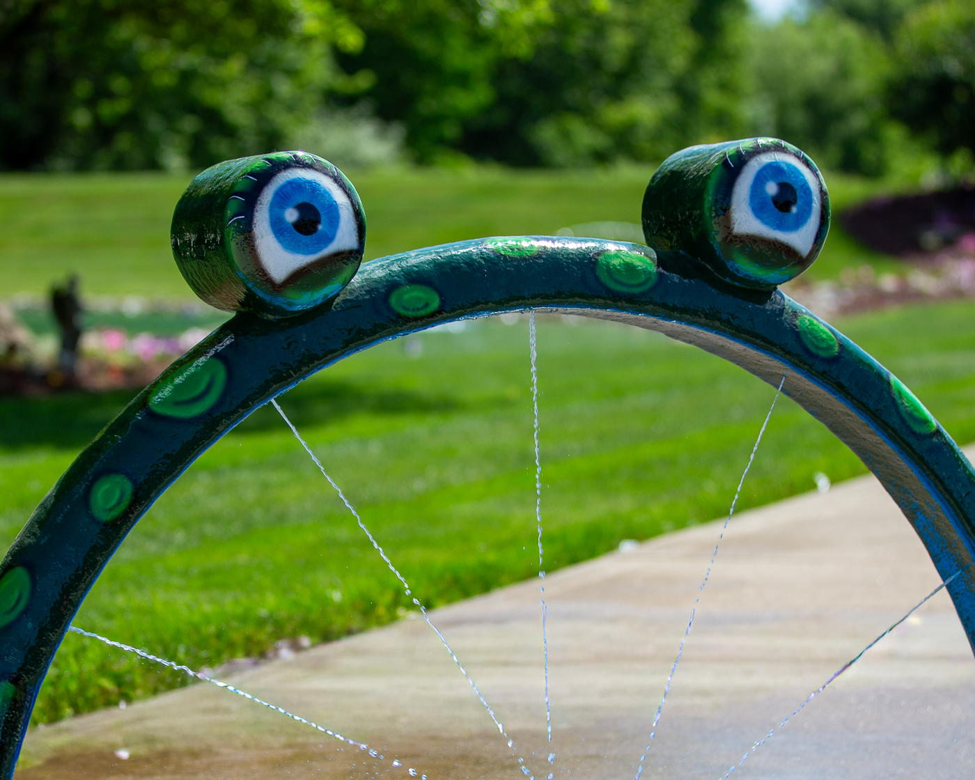 My Splash Pad Mini Frog Arch Water Play Features