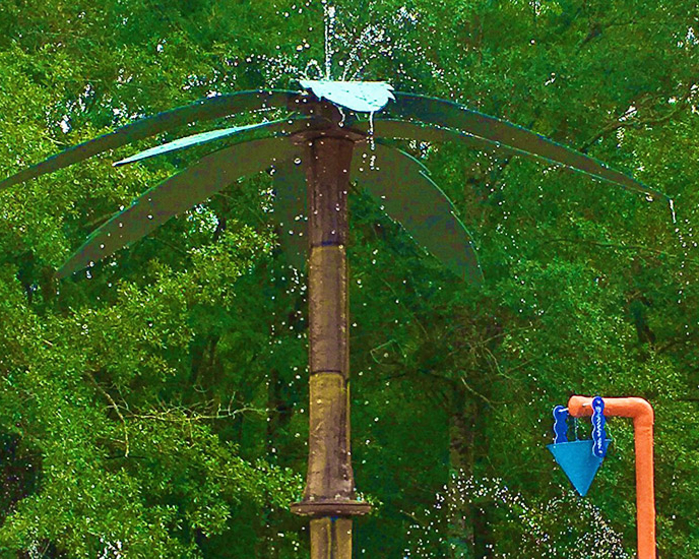 My Splash Pad Palm Tree Water Play Features