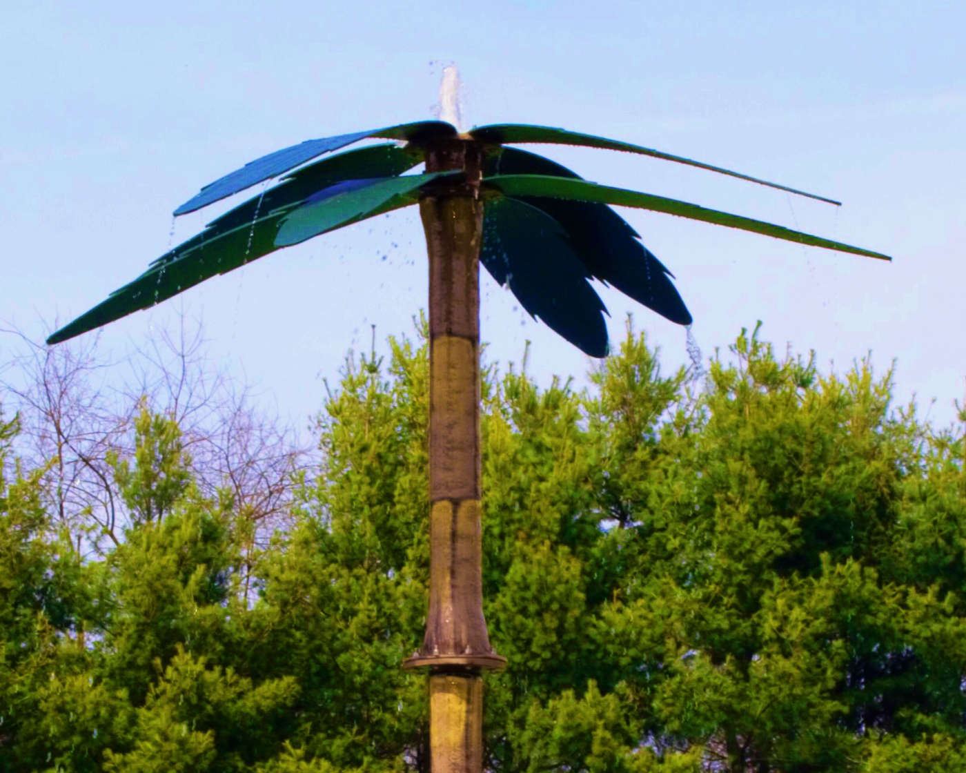 My Splash Pad Palm Tree Water Play Features